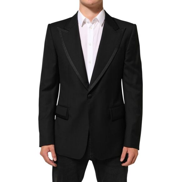 Dolce & Gabbana Black Wool 1 Button Suit Jacket Men Men's Blazer